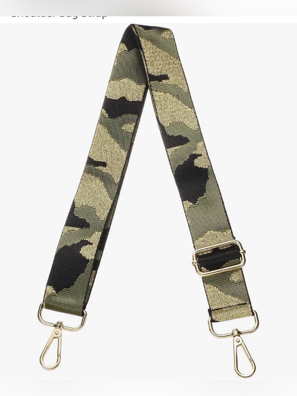 Adjustable Camouflage Crossbody Strap with Gold Hardware